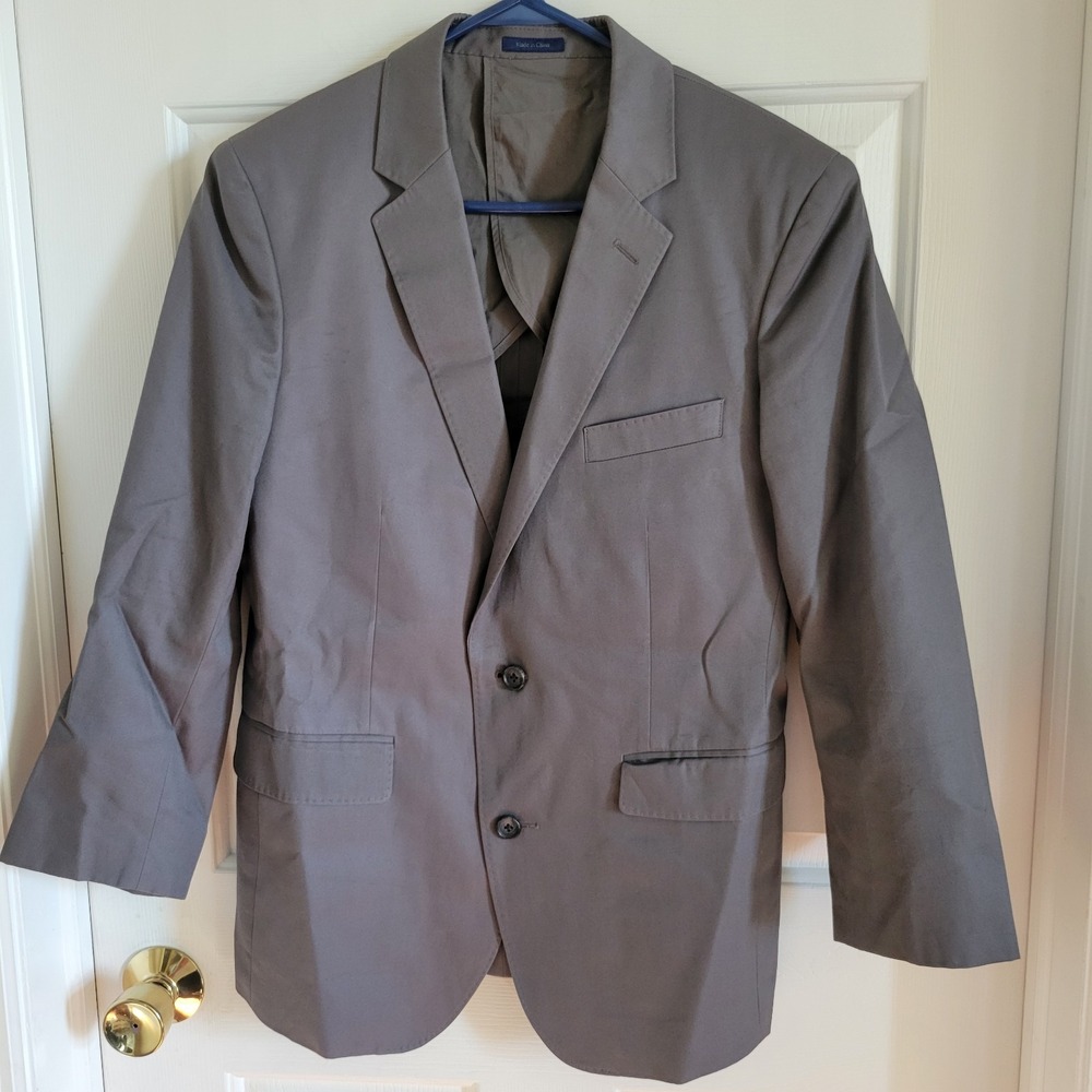 Bonobos‎ Blazer Boys 38S Gray Sport Coat Suit Jacket Standard Fit 21.5" Sleeves
